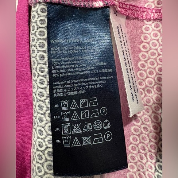 NWOT, Tommy Hilfiger, Pink and Navy Striped Dress, Large - Picture 7 of 8